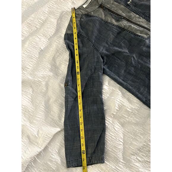 Trina Turk Indigo Kaiko Denim Lyocell/ Linen Blend Blouse Sz M - Picture 7 of 9